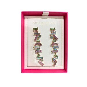 Christian Siriano New York Multi-Colored Iridescent Baguette Crystal Earrings